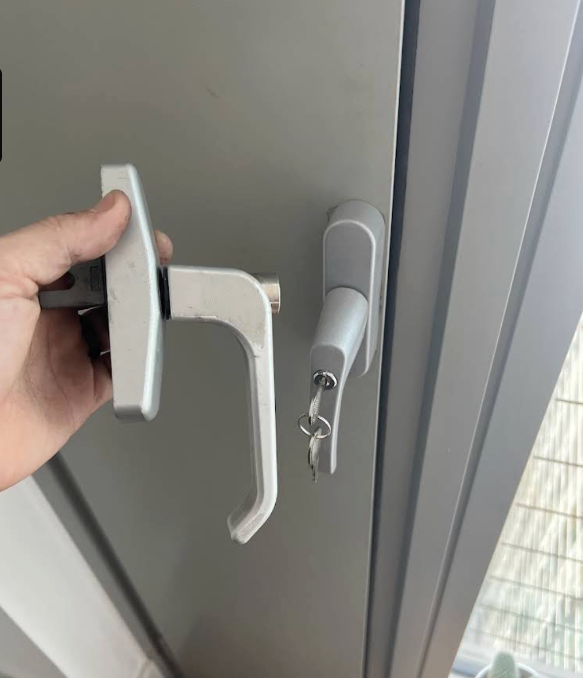 Photo of a door handle and lock job